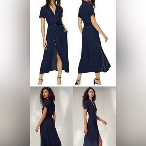Aritzia shirt dress navy blue small